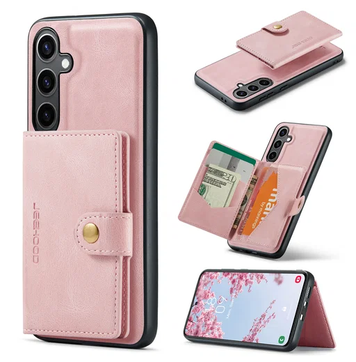 CaseMe JH-01 Samsung Galaxy S25 FE Hoesje met Magnetische Kaarthouder Roze afbeelding 11