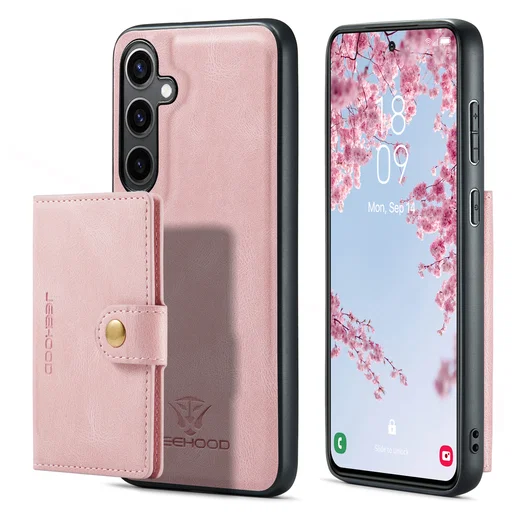 CaseMe JH-01 Samsung Galaxy S25 FE Hoesje met Magnetische Kaarthouder Roze afbeelding 2