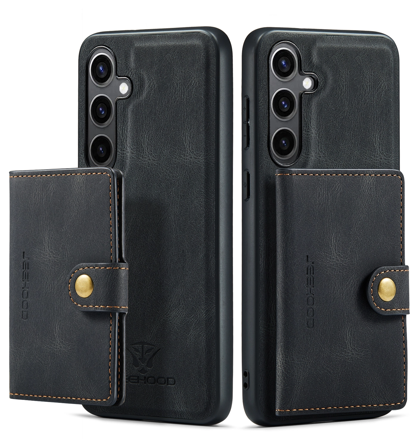 CaseMe JH-01 Samsung Galaxy S25 FE Hoesje met Magnetische Kaarthouder Zwart afbeelding 12