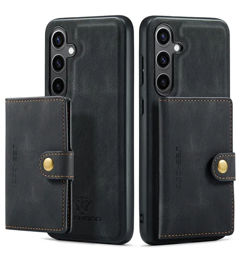 CaseMe JH-01 Samsung Galaxy S25 FE Hoesje met Magnetische Kaarthouder Zwart afbeelding 12