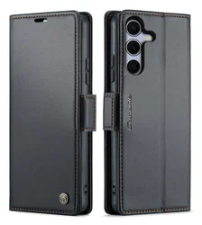 CaseMe 023 Samsung Galaxy S25 FE Hoesje RFID Book Case Zwart afbeelding
