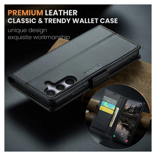 CaseMe 023 Samsung Galaxy S25 FE Hoesje RFID Book Case Zwart afbeelding 9