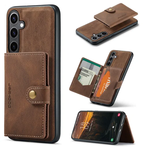 CaseMe JH-01 Samsung Galaxy S25 FE Hoesje met Magnetische Kaarthouder Bruin afbeelding 12