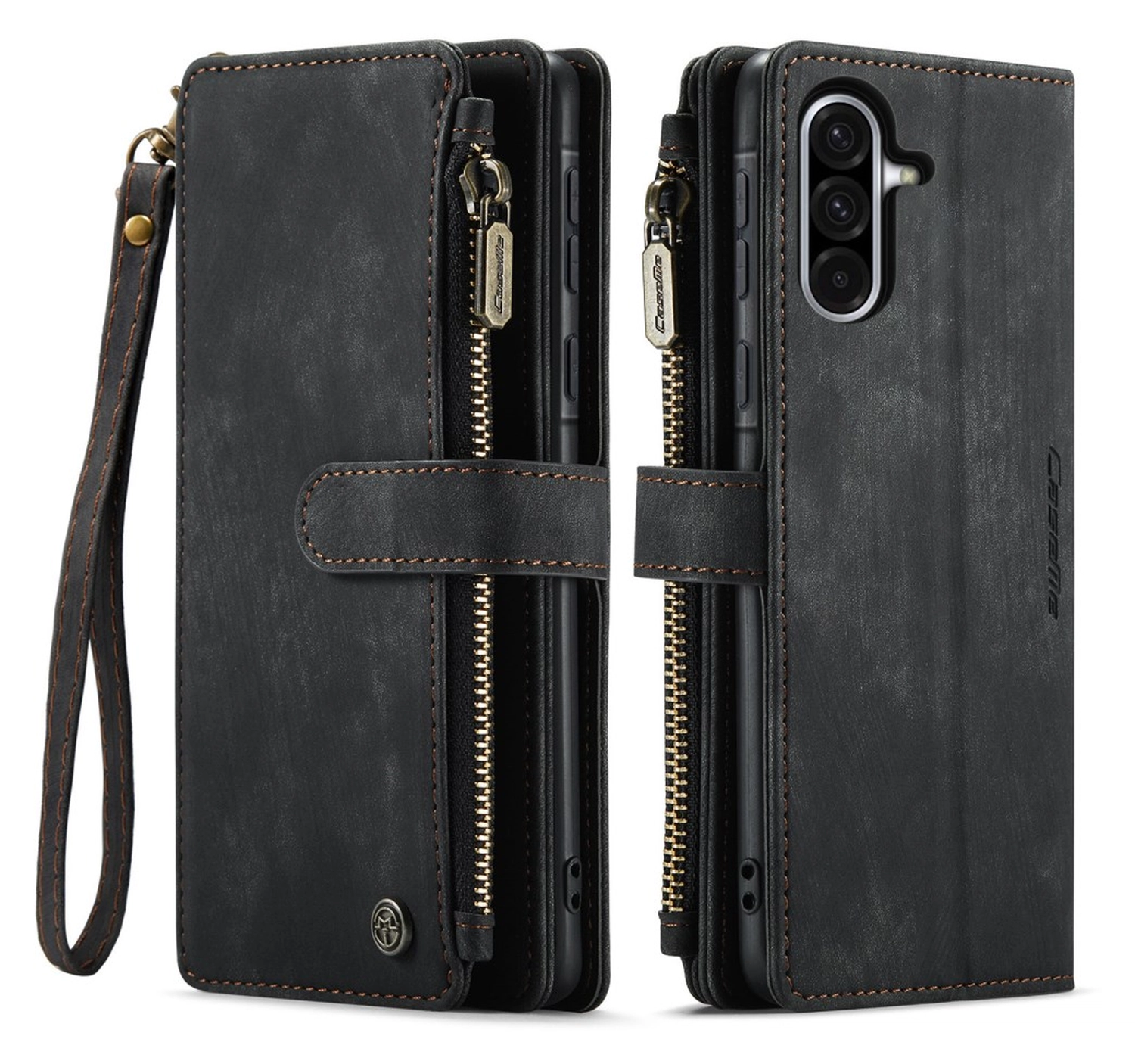 CaseMe C30 Samsung Galaxy A17 Hoesje Pasjeshouder Book Case Zwart afbeelding 1