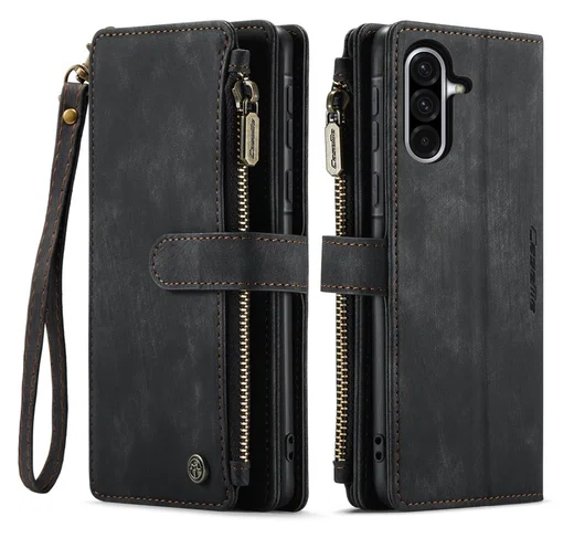 CaseMe C30 Samsung Galaxy A17 Hoesje Pasjeshouder Book Case Zwart afbeelding 1