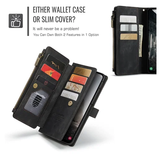CaseMe C30 Samsung Galaxy A17 Hoesje Pasjeshouder Book Case Zwart afbeelding 4