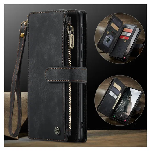 CaseMe C30 Samsung Galaxy A17 Hoesje Pasjeshouder Book Case Zwart afbeelding 8