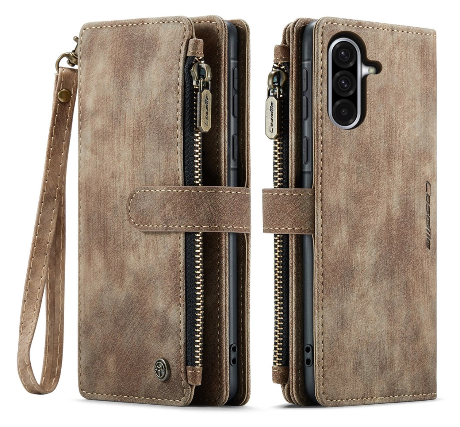 CaseMe C30 Samsung Galaxy A17 Hoesje Pasjeshouder Book Case Bruin afbeelding 1