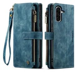 CaseMe C30 Samsung Galaxy A17 Hoesje Pasjeshouder Book Case Blauw afbeelding