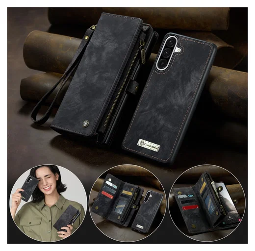 CaseMe 008 Samsung Galaxy A17 Hoesje 2-in-1 Book Case en Back Cover Zwart afbeelding 6