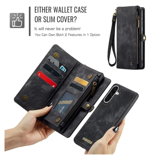 CaseMe 008 Samsung Galaxy A17 Hoesje 2-in-1 Book Case en Back Cover Zwart afbeelding 8
