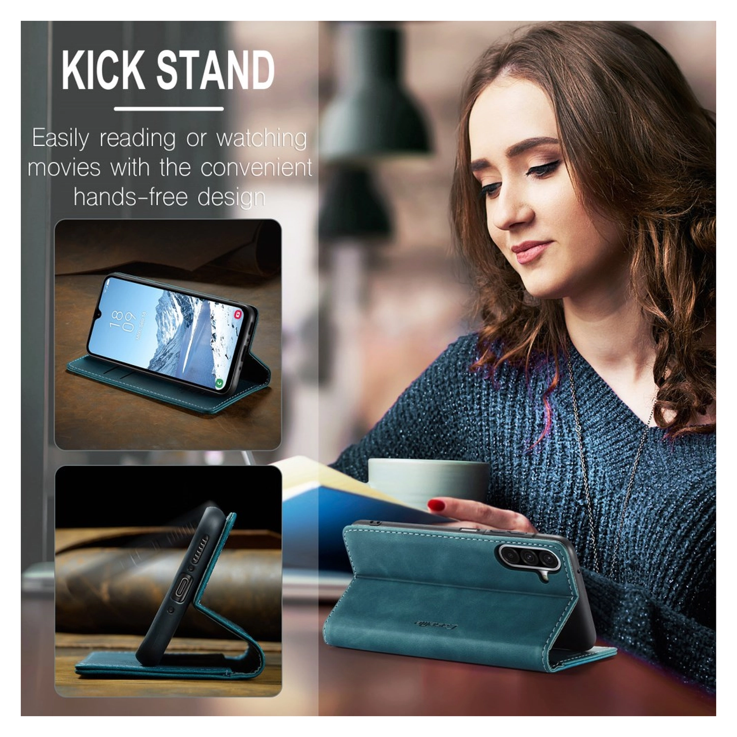 CaseMe 013 Samsung Galaxy A17 Hoesje Book Case met Standaard Blauw afbeelding 6