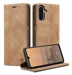 CaseMe 013 Samsung Galaxy A17 Hoesje Book Case met Standaard Bruin afbeelding