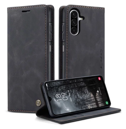 CaseMe 013 Samsung Galaxy A17 Hoesje Book Case met Standaard Zwart afbeelding 1