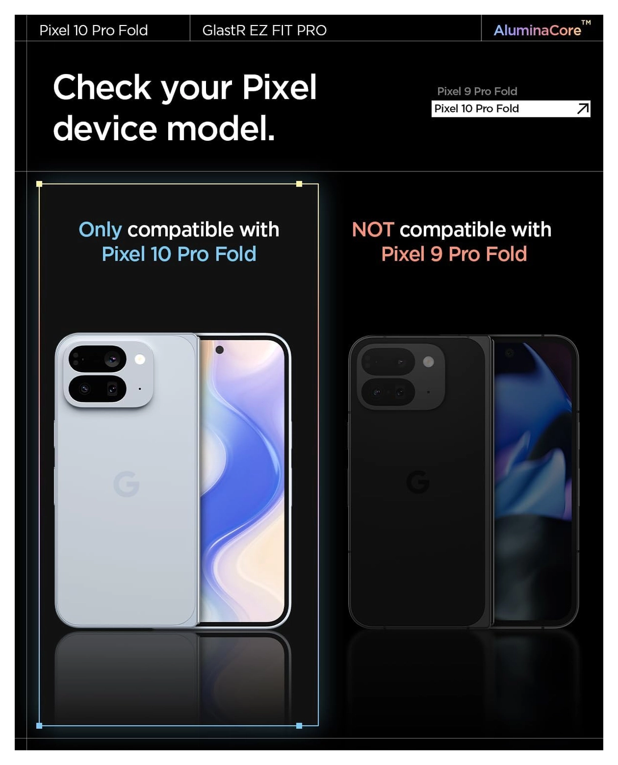 Spigen GLAS.tR EZ Fit Pro Google Pixel 10 Pro Fold Screen Protector 2-Pack afbeelding 2