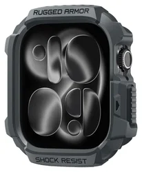 Spigen Rugged Armor 2  - Apple Watch 11/10 46MM Hoesje Bumper Case - Grijs afbeelding