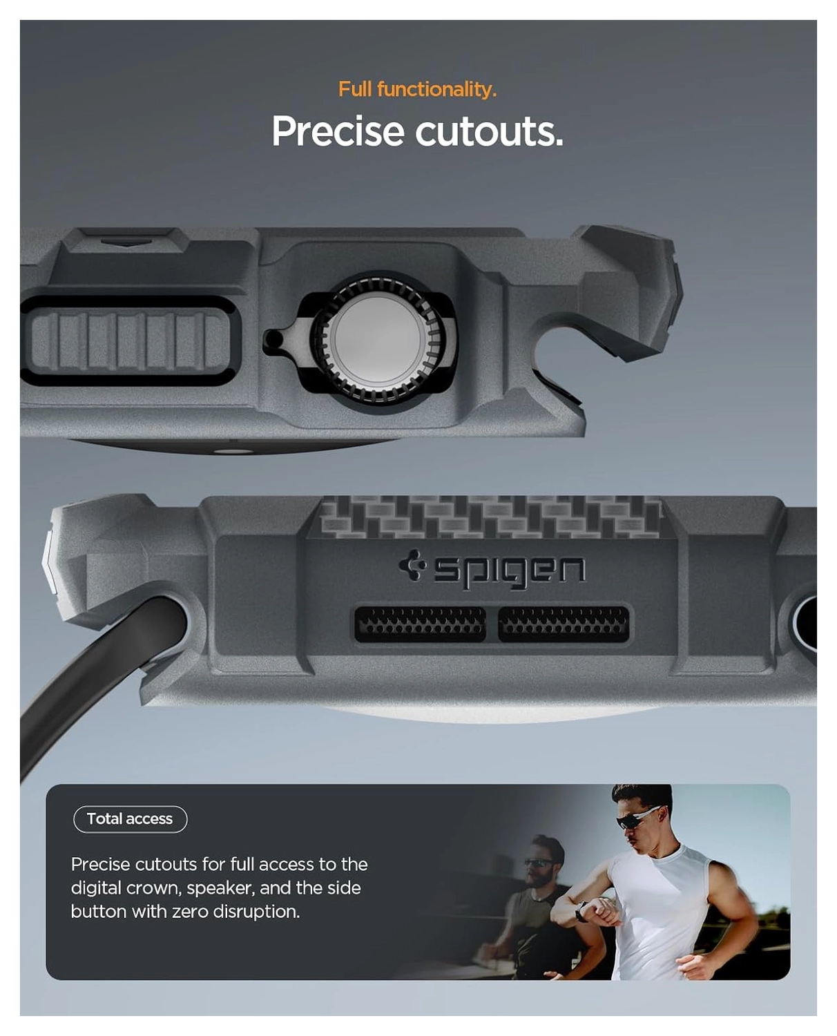 Spigen Rugged Armor 2  - Apple Watch 11/10 46MM Hoesje Bumper Case - Grijs afbeelding 6
