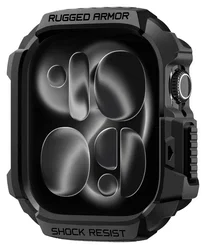 Spigen Rugged Armor 2  - Apple Watch 11/10 42MM Hoesje Bumper Case - Matte Zwart afbeelding