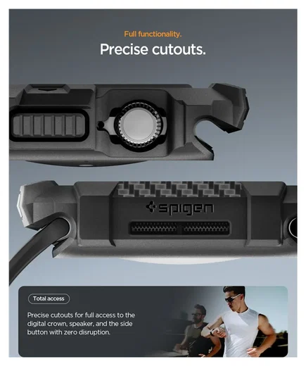 Spigen Rugged Armor 2  - Apple Watch 11/10 42MM Hoesje Bumper Case - Matte Zwart afbeelding 6