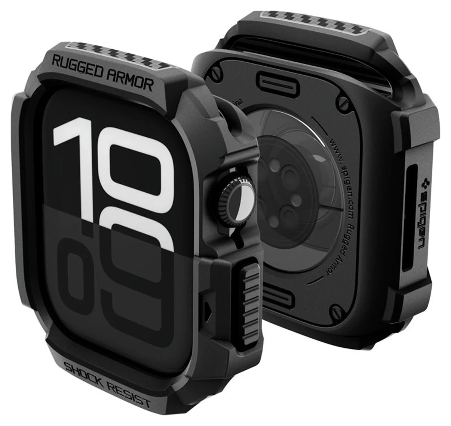 Spigen Rugged Armor 2  - Apple Watch 11/10 46MM Hoesje Bumper Case - Matte Zwart afbeelding 13