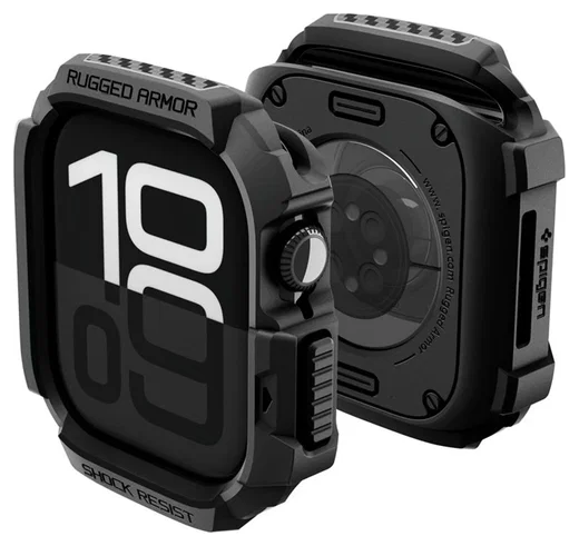 Spigen Rugged Armor 2  - Apple Watch 11/10 46MM Hoesje Bumper Case - Matte Zwart afbeelding 13