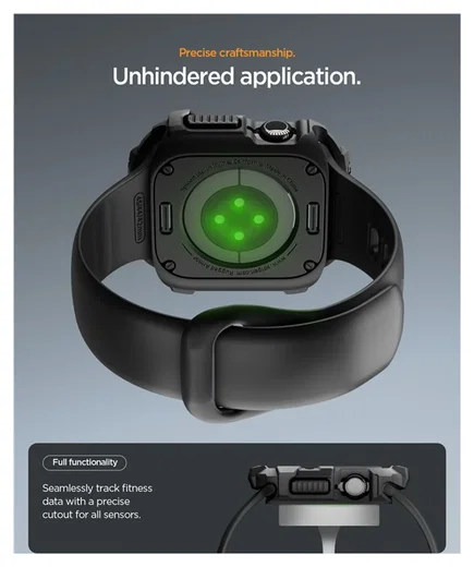 Spigen Rugged Armor 2  - Apple Watch 11/10 46MM Hoesje Bumper Case - Matte Zwart afbeelding 2