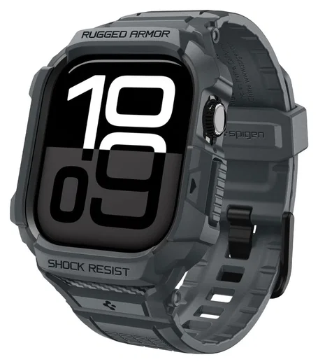 Spigen Rugged Armor Pro 2 - Apple Watch 11/10 46MM - Hoesje en Bandje - Grijs afbeelding 1