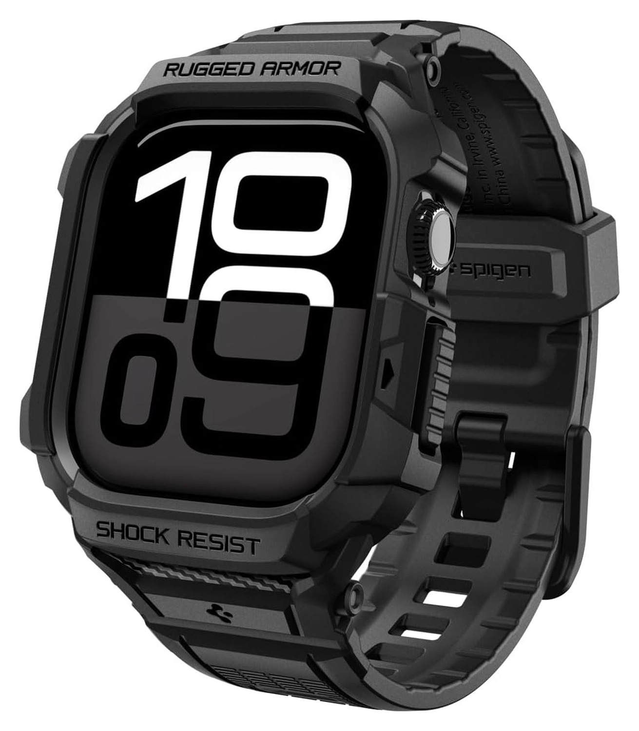 Spigen Rugged Armor Pro 2 - Apple Watch 11/10 42MM - Hoesje en Bandje - Zwart afbeelding 1
