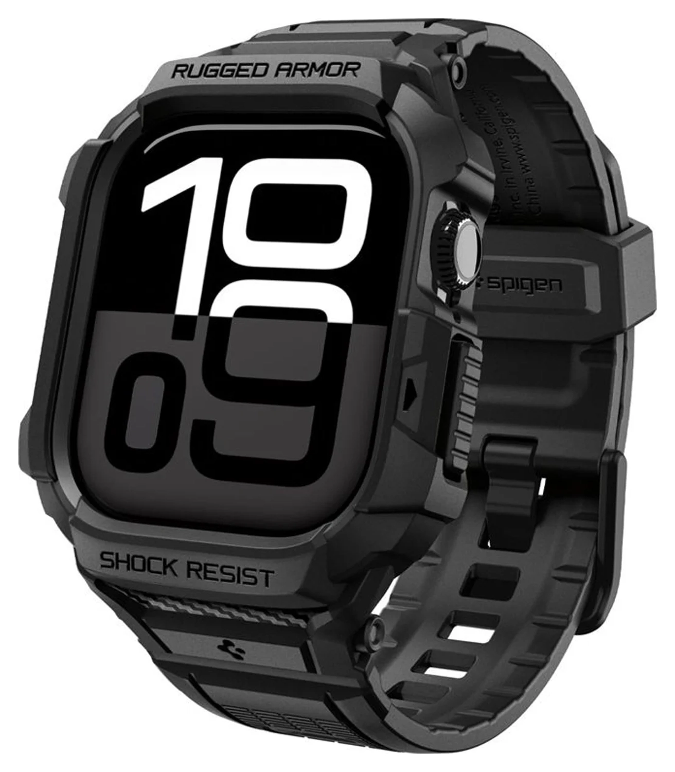 Spigen Rugged Armor Pro 2 - Apple Watch 11/10 46MM - Hoesje en Bandje - Zwart afbeelding 1