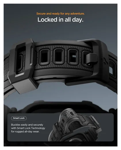 Spigen Rugged Armor Pro 2 - Apple Watch 11/10 46MM - Hoesje en Bandje - Zwart afbeelding 5