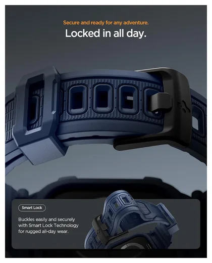 Spigen Rugged Armor Pro 2 - Apple Watch 11/10 42MM - Hoesje en Bandje - Blauw afbeelding 7