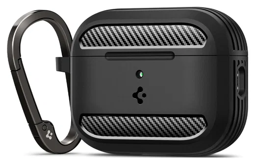 Spigen Rugged Armor Apple AirPods Pro 3 (2025) Hoesje Matte Zwart afbeelding 1