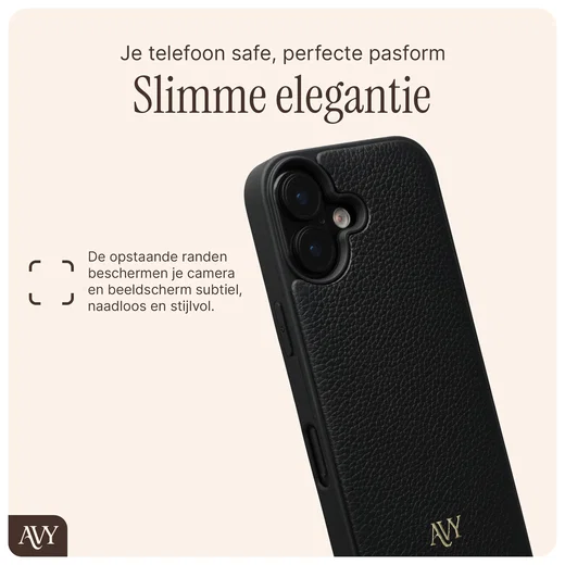 AVY Apple iPhone 17 Hoesje met Koord Haakjes MagSafe Leer Zwart afbeelding 9