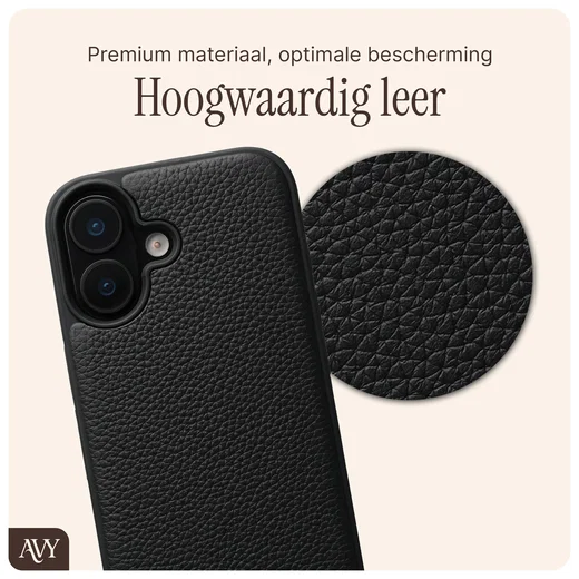AVY Apple iPhone 17 Hoesje met Koord Haakjes MagSafe Leer Zwart afbeelding 7