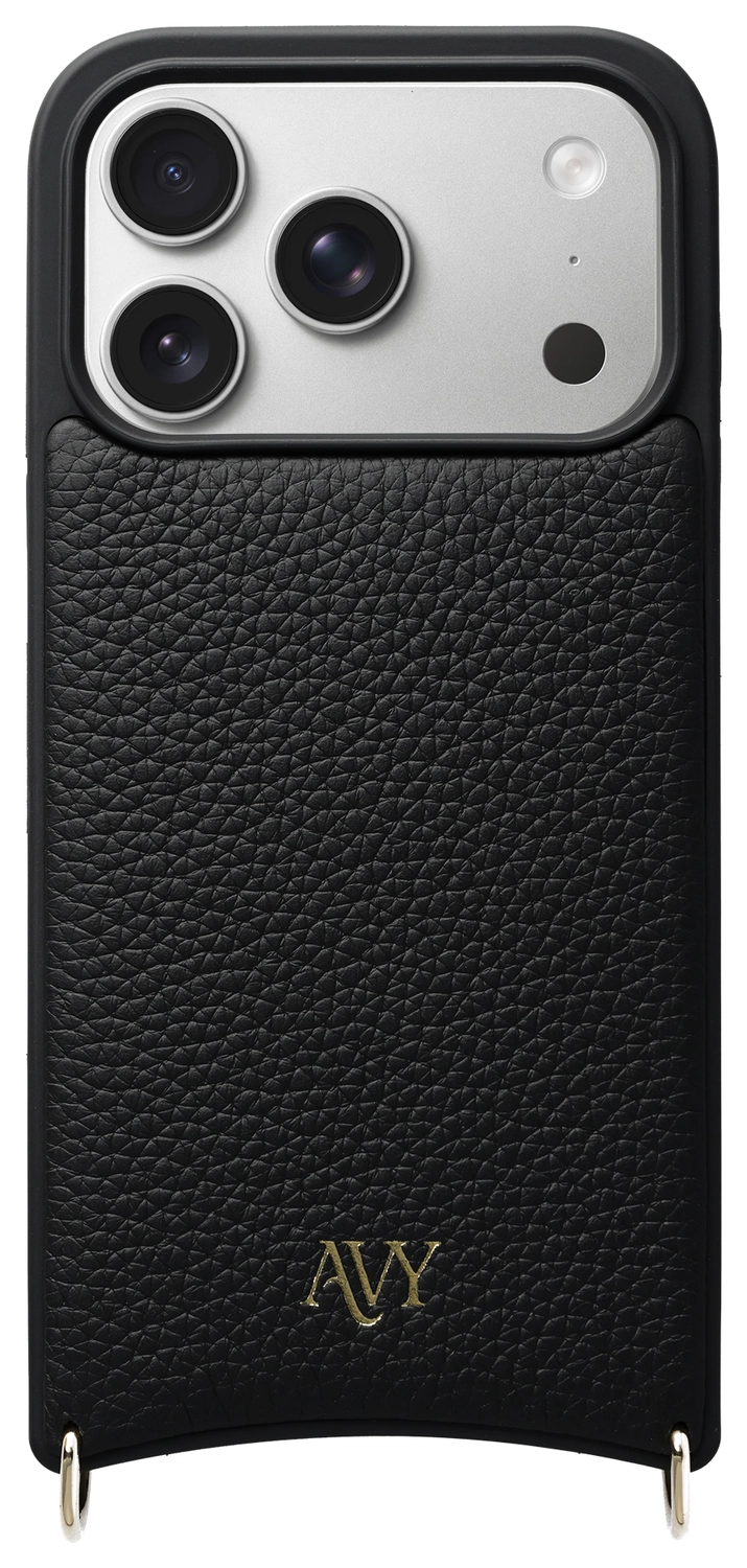 AVY Apple iPhone 17 Pro Hoesje met Koord Haakjes MagSafe Leer Zwart afbeelding 1