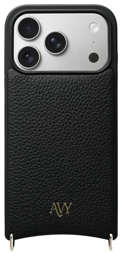 AVY Apple iPhone 17 Pro Hoesje met Koord Haakjes MagSafe Leer Zwart afbeelding 1