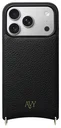 AVY Apple iPhone 17 Pro Hoesje met Koord Haakjes MagSafe Leer Zwart