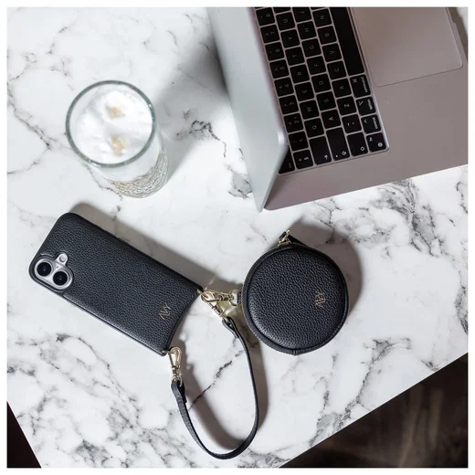 AVY Apple iPhone 17 Pro Hoesje met Koord Haakjes MagSafe Leer Zwart afbeelding 2
