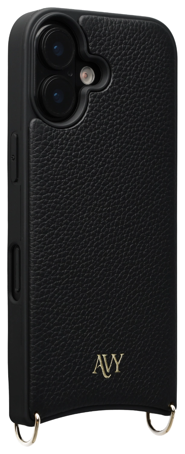 AVY Apple iPhone 16 Hoesje met Koord Haakjes MagSafe Leer Zwart afbeelding 10