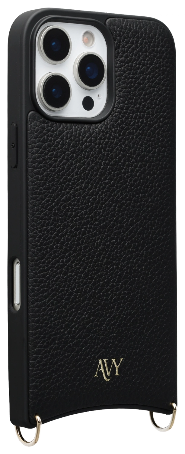 AVY Apple iPhone 16 Pro Hoesje met Koord Haakjes MagSafe Leer Zwart afbeelding 10