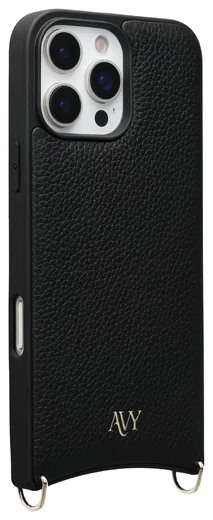 AVY Apple iPhone 16 Pro Hoesje met Koord Haakjes MagSafe Leer Zwart afbeelding 10