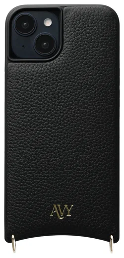 AVY Apple iPhone 15 Hoesje met Koord Haakjes MagSafe Leer Zwart afbeelding 1