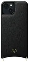 AVY Apple iPhone 15 Hoesje met Koord Haakjes MagSafe Leer Zwart