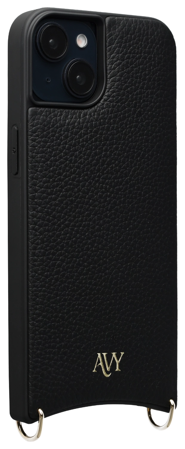 AVY Apple iPhone 15 Hoesje met Koord Haakjes MagSafe Leer Zwart afbeelding 10