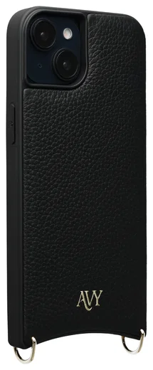 AVY Apple iPhone 15 Hoesje met Koord Haakjes MagSafe Leer Zwart afbeelding 10