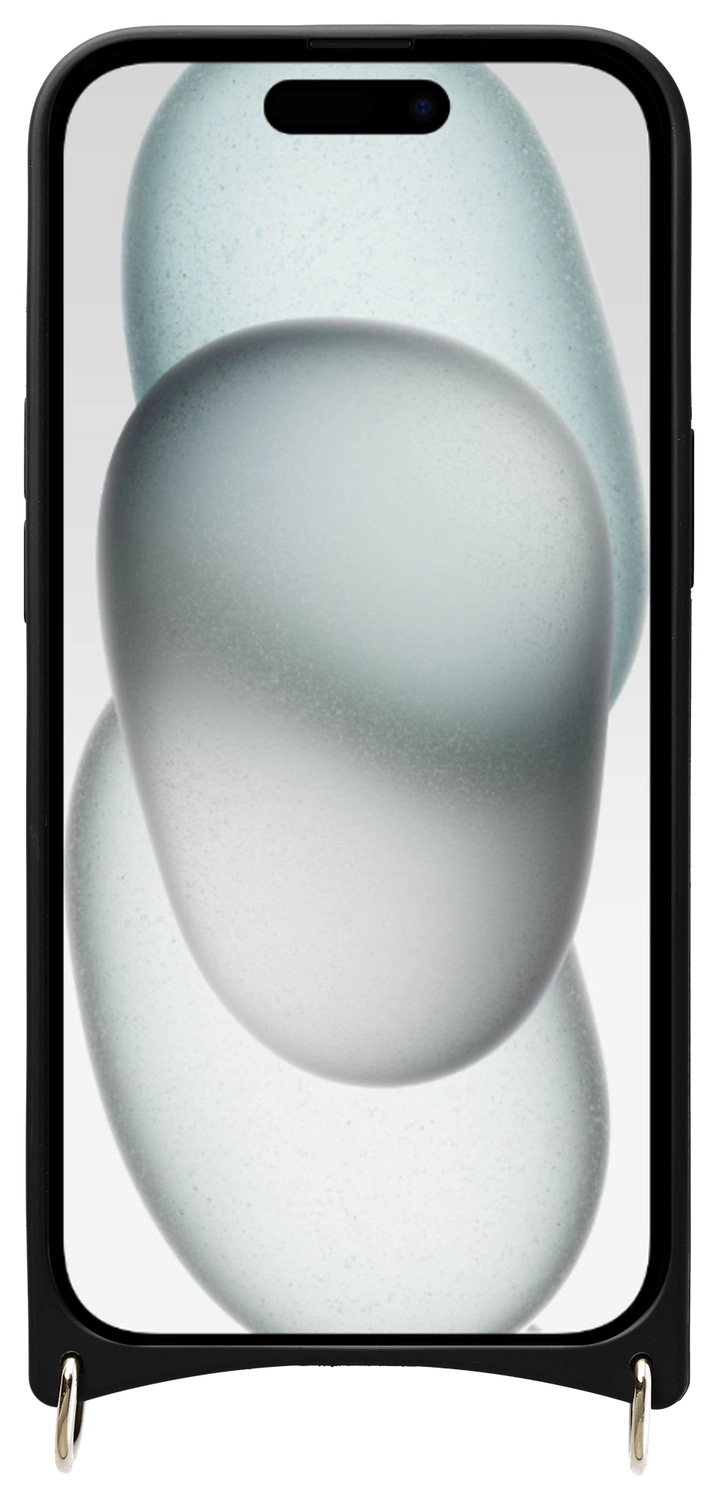 AVY Apple iPhone 15 Hoesje met Koord Haakjes MagSafe Leer Zwart afbeelding 11
