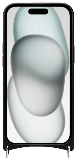AVY Apple iPhone 15 Hoesje met Koord Haakjes MagSafe Leer Zwart afbeelding 11