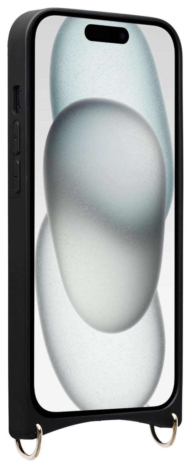 AVY Apple iPhone 15 Hoesje met Koord Haakjes MagSafe Leer Zwart afbeelding 12