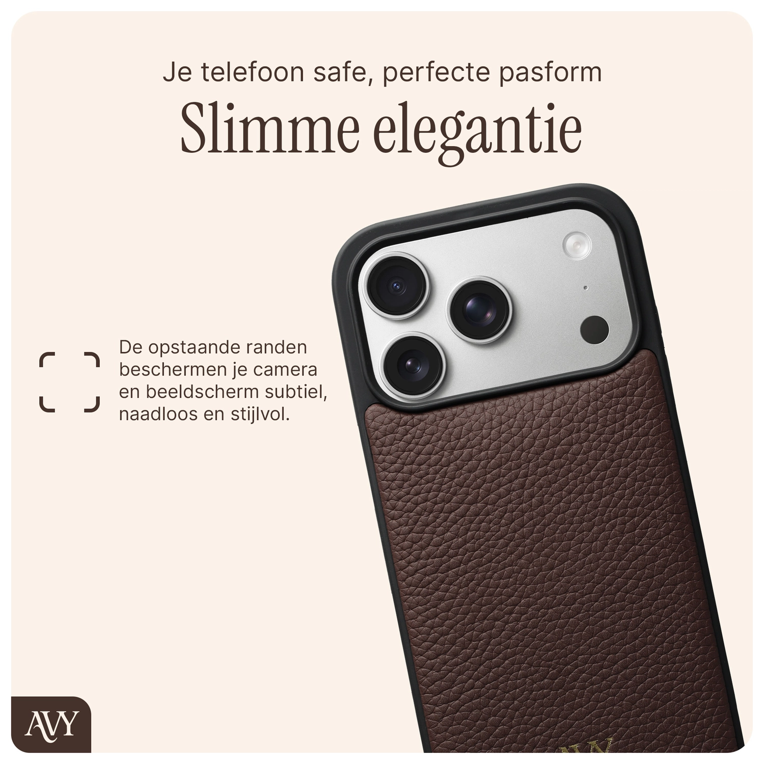 AVY Apple iPhone 17 Pro Hoesje met Koord Haakjes MagSafe Leer Chocolate afbeelding 9