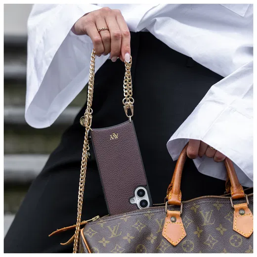 AVY Apple iPhone 17 Pro Max Hoesje met Koord Haakjes MagSafe Leer Chocolate afbeelding 5